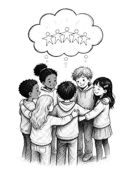 Niños reunidos